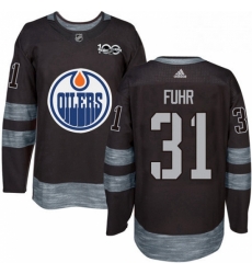 Mens Adidas Edmonton Oilers 31 Grant Fuhr Authentic Black 1917 2017 100th Anniversary NHL Jersey Mens Adidas Edmonton Oilers 31 Grant Fuhr Authentic Black 1917 2017 100th Anniversary NHL Jersey