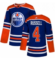Mens Adidas Edmonton Oilers 4 Kris Russell Premier Royal Blue Alternate NHL Jersey Mens Adidas Edmonton Oilers 4 Kris Russell Premier Royal Blue Alternate NHL Jersey