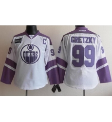Edmonton Oilers 99 Wayne Gretzky White Women's Fights Cancer Hockey Jersey Edmonton Oilers 99 Wayne Gretzky White Women's Fights Cancer Hockey Jersey