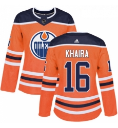 Womens Adidas Edmonton Oilers 16 Jujhar Khaira Authentic Orange Home NHL Jersey Womens Adidas Edmonton Oilers 16 Jujhar Khaira Authentic Orange Home NHL Jersey