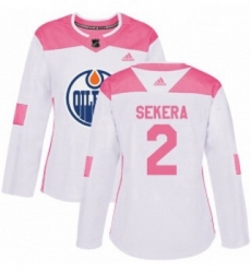 Womens Adidas Edmonton Oilers 2 Andrej Sekera Authentic WhitePink Fashion NHL Jersey Womens Adidas Edmonton Oilers 2 Andrej Sekera Authentic WhitePink Fashion NHL Jersey