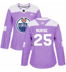 Womens Adidas Edmonton Oilers 25 Darnell Nurse Authentic Purple Fights Cancer Practice NHL Jersey Womens Adidas Edmonton Oilers 25 Darnell Nurse Authentic Purple Fights Cancer Practice NHL Jersey