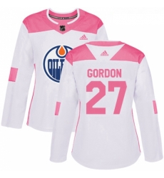 Womens Adidas Edmonton Oilers 27 Boyd Gordon Authentic WhitePink Fashion NHL Jersey Womens Adidas Edmonton Oilers 27 Boyd Gordon Authentic WhitePink Fashion NHL Jersey
