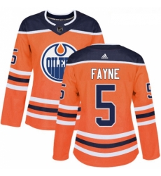 Womens Adidas Edmonton Oilers 5 Mark Fayne Authentic Orange Home NHL Jersey Womens Adidas Edmonton Oilers 5 Mark Fayne Authentic Orange Home NHL Jersey