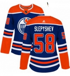 Womens Adidas Edmonton Oilers 58 Anton Slepyshev Authentic Royal Blue Alternate NHL Jersey Womens Adidas Edmonton Oilers 58 Anton Slepyshev Authentic Royal Blue Alternate NHL Jersey