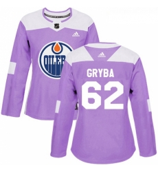 Womens Adidas Edmonton Oilers 62 Eric Gryba Authentic Purple Fights Cancer Practice NHL Jersey Womens Adidas Edmonton Oilers 62 Eric Gryba Authentic Purple Fights Cancer Practice NHL Jersey