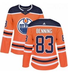 Womens Adidas Edmonton Oilers 83 Matt Benning Authentic Orange Home NHL Jersey Womens Adidas Edmonton Oilers 83 Matt Benning Authentic Orange Home NHL Jersey