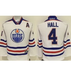 Oilers #4 Taylor Hall White Stitched Youth NHL Jersey II Oilers #4 Taylor Hall White Stitched Youth NHL Jersey II