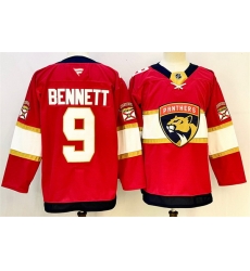 Men Florida Panthers 9 Sam Bennett Red 2024 25 Home Stitched Hockey Jersey