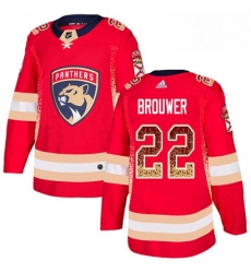 Mens Adidas Florida Panthers 22 Troy Brouwer Authentic Red Drift Fashion NHL Jersey 