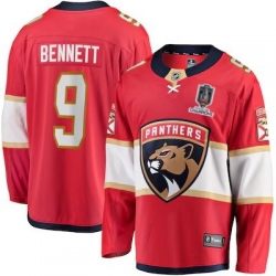 mens fanatics sam bennett red florida panthers home breakaway replica jersey 2025 stanley cup champions