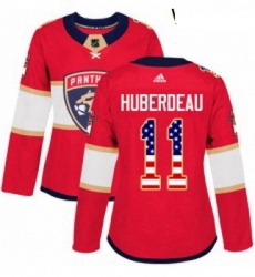 Womens Adidas Florida Panthers 11 Jonathan Huberdeau Authentic Red USA Flag Fashion NHL Jersey Womens Adidas Florida Panthers 11 Jonathan Huberdeau Authentic Red USA Flag Fashion NHL Jersey