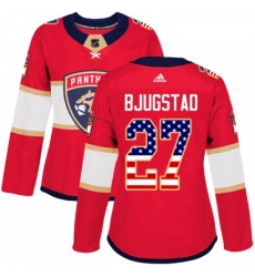 Womens Adidas Florida Panthers 27 Nick Bjugstad Authentic Red USA Flag Fashion NHL Jersey Womens Adidas Florida Panthers 27 Nick Bjugstad Authentic Red USA Flag Fashion NHL Jersey