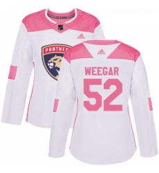 Womens Adidas Florida Panthers 52 MacKenzie Weegar Authentic WhitePink Fashion NHL Jersey Womens Adidas Florida Panthers 52 MacKenzie Weegar Authentic WhitePink Fashion NHL Jersey