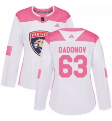 Womens Adidas Florida Panthers 63 Evgenii Dadonov Authentic WhitePink Fashion NHL Jersey Womens Adidas Florida Panthers 63 Evgenii Dadonov Authentic WhitePink Fashion NHL Jersey