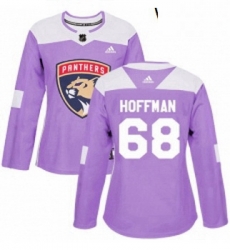 Womens Adidas Florida Panthers 68 Mike Hoffman Authentic Purple Fights Cancer Practice NHL Jersey Womens Adidas Florida Panthers 68 Mike Hoffman Authentic Purple Fights Cancer Practice NHL Jersey