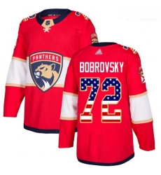 Panthers #72 Sergei Bobrovsky Red Home Authentic USA Flag Stitched Youth Hockey Jersey Panthers #72 Sergei Bobrovsky Red Home Authentic USA Flag Stitched Youth Hockey Jersey