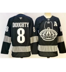 Men Los Angeles Kings 8 Drew Doughty Black With A Patch Alternate Stitched Hockey Jersey
