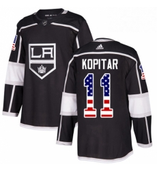 Mens Adidas Los Angeles Kings 11 Anze Kopitar Authentic Black USA Flag Fashion NHL Jersey Mens Adidas Los Angeles Kings 11 Anze Kopitar Authentic Black USA Flag Fashion NHL Jersey