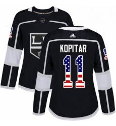 Womens Adidas Los Angeles Kings 11 Anze Kopitar Authentic Black USA Flag Fashion NHL Jersey Womens Adidas Los Angeles Kings 11 Anze Kopitar Authentic Black USA Flag Fashion NHL Jersey