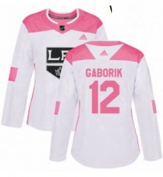 Womens Adidas Los Angeles Kings 12 Marian Gaborik Authentic WhitePink Fashion NHL Jersey Womens Adidas Los Angeles Kings 12 Marian Gaborik Authentic WhitePink Fashion NHL Jersey