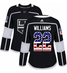 Womens Adidas Los Angeles Kings 22 Tiger Williams Authentic Black USA Flag Fashion NHL Jersey Womens Adidas Los Angeles Kings 22 Tiger Williams Authentic Black USA Flag Fashion NHL Jersey