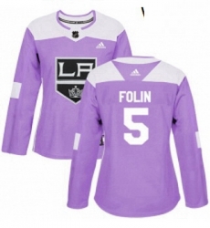 Womens Adidas Los Angeles Kings 5 Christian Folin Authentic Purple Fights Cancer Practice NHL Jersey Womens Adidas Los Angeles Kings 5 Christian Folin Authentic Purple Fights Cancer Practice NHL Jersey