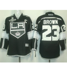 Kids Los Angeles Kings #23 Dustin Brown Black Stanley Cup Finals Champions Patch NHL Jerseys LA Style Kids Los Angeles Kings #23 Dustin Brown Black Stanley Cup Finals Champions Patch NHL Jerseys LA Style