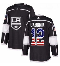 Youth Adidas Los Angeles Kings 12 Marian Gaborik Authentic Black USA Flag Fashion NHL Jersey Youth Adidas Los Angeles Kings 12 Marian Gaborik Authentic Black USA Flag Fashion NHL Jersey