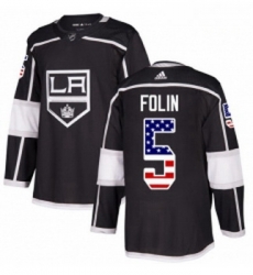 Youth Adidas Los Angeles Kings 5 Christian Folin Authentic Black USA Flag Fashion NHL Jersey Youth Adidas Los Angeles Kings 5 Christian Folin Authentic Black USA Flag Fashion NHL Jersey