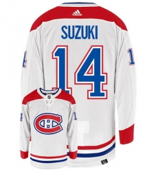 Men Montreal Canadiens 14 Nick Suzuki White Stitched Jerse Men Montreal Canadiens 14 Nick Suzuki White Stitched Jerse