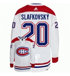 Men Montreal Canadiens 20 Juraj Slafkovsky White Stitched Jersey Men Montreal Canadiens 20 Juraj Slafkovsky White Stitched Jersey