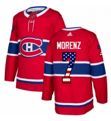 Mens Adidas Montreal Canadiens 7 Howie Morenz Authentic Red USA Flag Fashion NHL Jersey Mens Adidas Montreal Canadiens 7 Howie Morenz Authentic Red USA Flag Fashion NHL Jersey