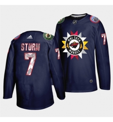 Men Minnesota Wild 7 Nico Sturm 2021 22 Navy Native American Heritage Day Stitched Jersey Men Minnesota Wild 7 Nico Sturm 2021 22 Navy Native American Heritage Day Stitched Jersey
