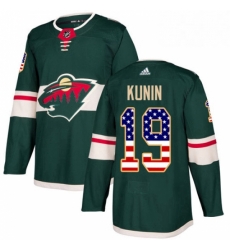 Mens Adidas Minnesota Wild 19 Luke Kunin Authentic Green USA Flag Fashion NHL Jersey Mens Adidas Minnesota Wild 19 Luke Kunin Authentic Green USA Flag Fashion NHL Jersey