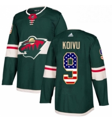 Mens Adidas Minnesota Wild 9 Mikko Koivu Authentic Green USA Flag Fashion NHL Jersey Mens Adidas Minnesota Wild 9 Mikko Koivu Authentic Green USA Flag Fashion NHL Jersey