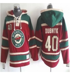 Minnesota Wild #40 Devan Dubnyk Red Sawyer Hooded Sweatshirt Stitched NHL Jersey Minnesota Wild #40 Devan Dubnyk Red Sawyer Hooded Sweatshirt Stitched NHL Jersey