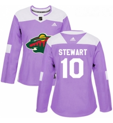 Womens Adidas Minnesota Wild 10 Chris Stewart Authentic Purple Fights Cancer Practice NHL Jersey Womens Adidas Minnesota Wild 10 Chris Stewart Authentic Purple Fights Cancer Practice NHL Jersey