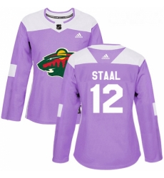 Womens Adidas Minnesota Wild 12 Eric Staal Authentic Purple Fights Cancer Practice NHL Jersey Womens Adidas Minnesota Wild 12 Eric Staal Authentic Purple Fights Cancer Practice NHL Jersey