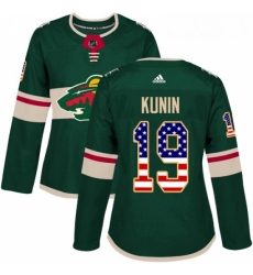 Womens Adidas Minnesota Wild 19 Luke Kunin Authentic Green USA Flag Fashion NHL Jersey Womens Adidas Minnesota Wild 19 Luke Kunin Authentic Green USA Flag Fashion NHL Jersey