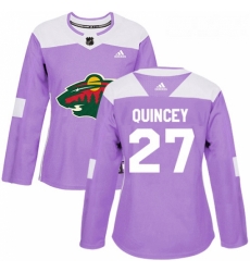 Womens Adidas Minnesota Wild 27 Kyle Quincey Authentic Purple Fights Cancer Practice NHL Jersey Womens Adidas Minnesota Wild 27 Kyle Quincey Authentic Purple Fights Cancer Practice NHL Jersey
