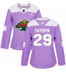 Womens Adidas Minnesota Wild 29 Greg Pateryn Authentic Purple Fights Cancer Practice NHL Jersey Womens Adidas Minnesota Wild 29 Greg Pateryn Authentic Purple Fights Cancer Practice NHL Jersey