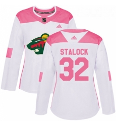 Womens Adidas Minnesota Wild 32 Alex Stalock Authentic WhitePink Fashion NHL Jersey Womens Adidas Minnesota Wild 32 Alex Stalock Authentic WhitePink Fashion NHL Jersey