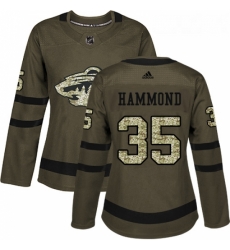 Womens Adidas Minnesota Wild 35 Andrew Hammond Authentic Green Salute to Service NHL Jersey Womens Adidas Minnesota Wild 35 Andrew Hammond Authentic Green Salute to Service NHL Jersey