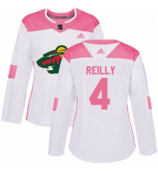 Womens Adidas Minnesota Wild 4 Mike Reilly Authentic WhitePink Fashion NHL Jersey Womens Adidas Minnesota Wild 4 Mike Reilly Authentic WhitePink Fashion NHL Jersey