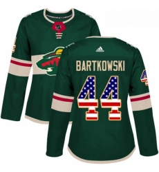 Womens Adidas Minnesota Wild 44 Matt Bartkowski Authentic Green USA Flag Fashion NHL Jersey Womens Adidas Minnesota Wild 44 Matt Bartkowski Authentic Green USA Flag Fashion NHL Jersey