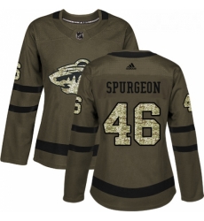Womens Adidas Minnesota Wild 46 Jared Spurgeon Authentic Green Salute to Service NHL Jersey Womens Adidas Minnesota Wild 46 Jared Spurgeon Authentic Green Salute to Service NHL Jersey