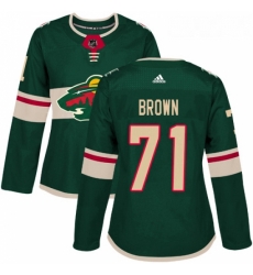 Womens Adidas Minnesota Wild 71 J T Brown Premier Green Home NHL Jerse Womens Adidas Minnesota Wild 71 J T Brown Premier Green Home NHL Jerse