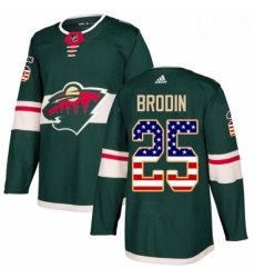 Youth Adidas Minnesota Wild 25 Jonas Brodin Authentic Green USA Flag Fashion NHL Jersey Youth Adidas Minnesota Wild 25 Jonas Brodin Authentic Green USA Flag Fashion NHL Jersey