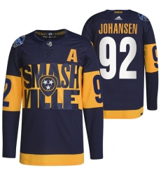 Men Nashville Predators 92 Ryan Johansen 2022 Navy Stadium Series Breakaway Player Stitched Jersey Men Nashville Predators 92 Ryan Johansen 2022 Navy Stadium Series Breakaway Player Stitched Jersey